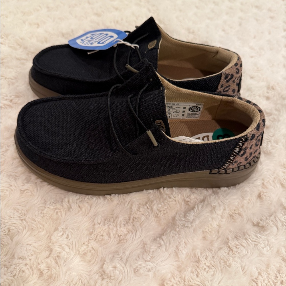 Hey Dude Black and Tan Women's Shoes